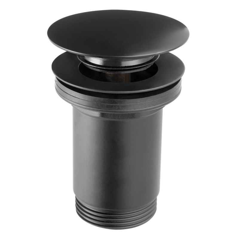 Донный клапан с переливом Ferro ROTONDO S285-BL-B черный