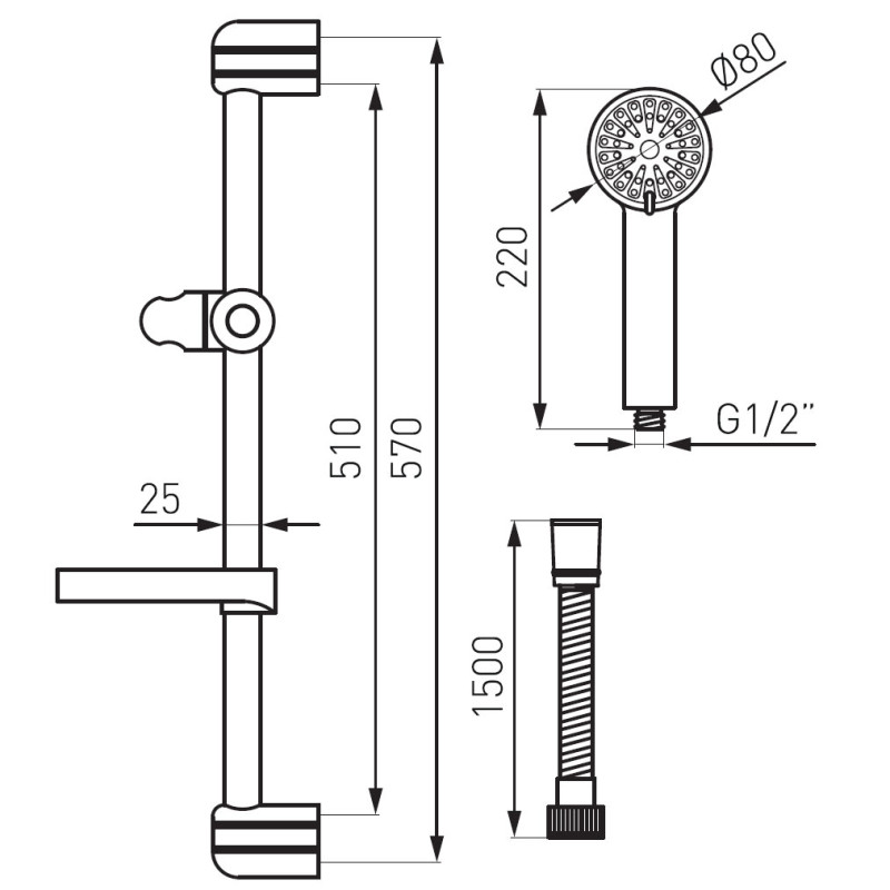 Душова стійка FERRO EGO N150B