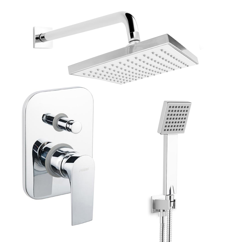 Душова система прихованого монтажу Ferro Squerto SET-SQ1-P хром