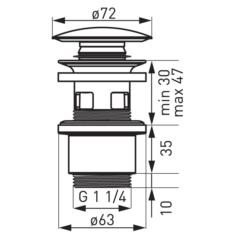 Зливний клапан G5/4 FERRO S288PPCB