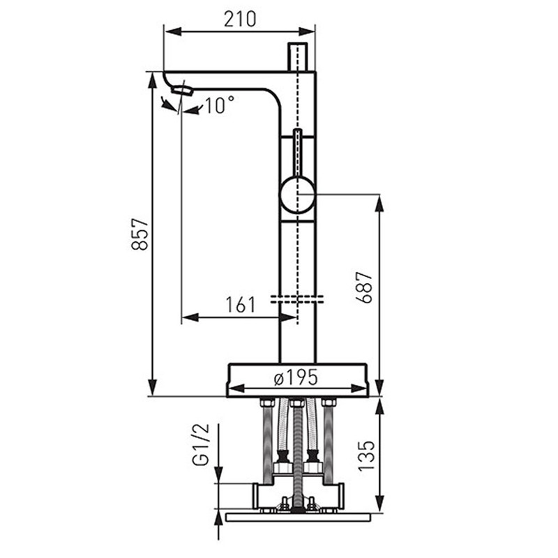 Смеситель для ванны напольный Ferro Fiesta BFI11F