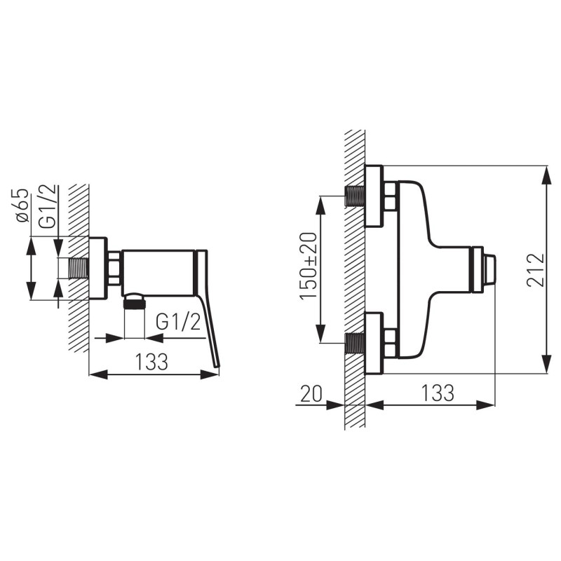 Смеситель STRATOS для душа настенный Ferro BSC7