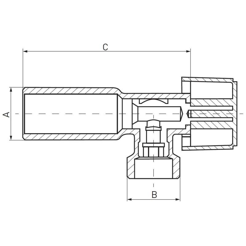 Кутовий кран з металевою ручкою 1/2x3/4 Ferro Z1234K хром