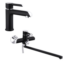 Набор 2 в 1 Смеситель для раковины Kroner KRP Essen-SCH010 + Смеситель для ванны Kroner KRP Essen-SCH070