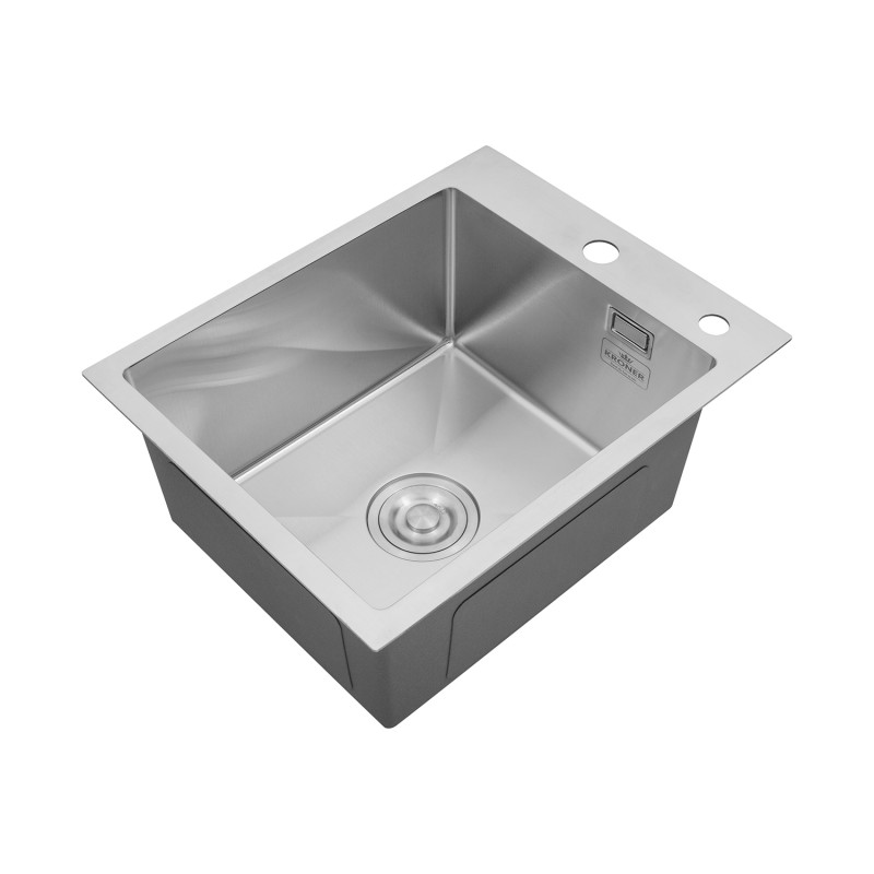  Набор 3 в 1 кухонная мойка Kroner KRP Gebürstet-4050HM+ смеситель для кухни Kroner KRP Edelstahl Klassisch-ESG03817BLK+дозатор