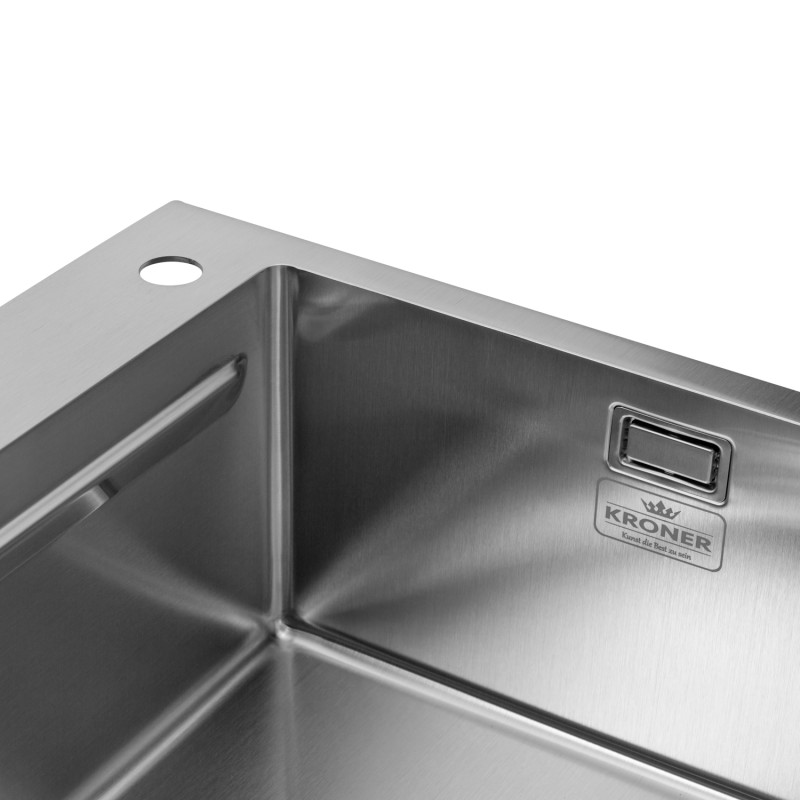  Набор 3 в 1 кухонная мойка Kroner KRP Gebürstet-6350HM + смеситель для кухни Kroner KRP Essen - C030 + дозатор