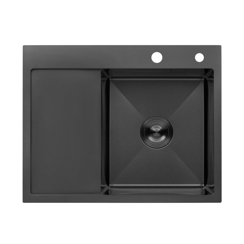  Набор 3 в 1 кухонная мойка Kroner KRP Schwarze - 6350RHM PVD + смеситель Kroner KRP Graz - GRP03815 + дозатор