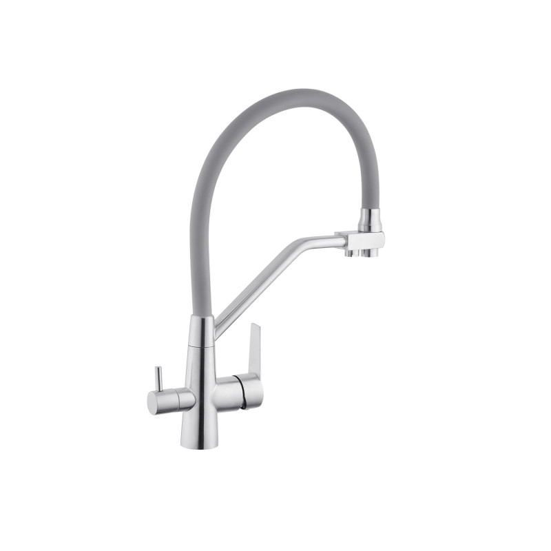  Набор 3 в 1 кухонная мойка Kroner KRP Gebürstet-4050HM+ смеситель для кухни Kroner KRP Edelstahl Klassisch-ESG03817GRA+дозатор