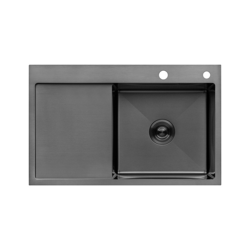  Набор 3 в 1 кухонная мойка Kroner KRP Schwarze - 7849RHM PVD + смеситель для кухни Kroner KRP Graz - GRP030-T + дозатор