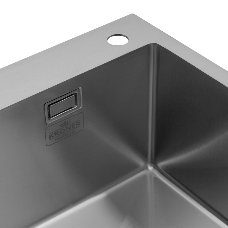  Набор 3 в 1 кухонная мойка Kroner KRP Gebürstet-5843HM+ смеситель для кухни Kroner KRP Edelstahl Klassisch-ESG03811+дозатор