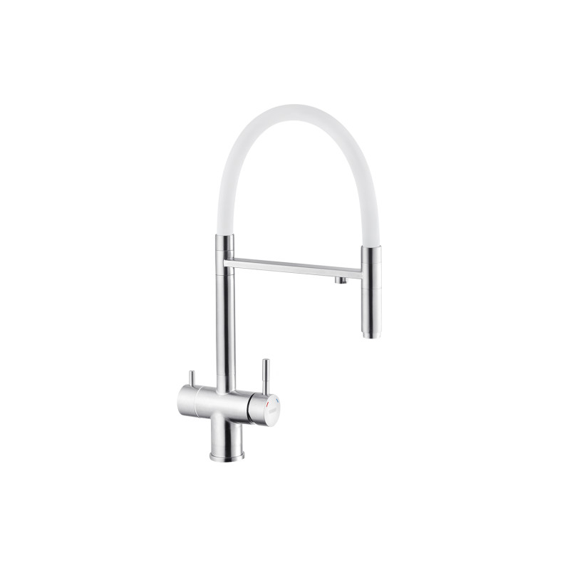  Набор 3 в 1 кухонная мойка Kroner Derby KRP Brush - 5050HM+ смеситель для кухни Kroner KRP Edelstahl Klassisch-ESG03815WHI+дозатор