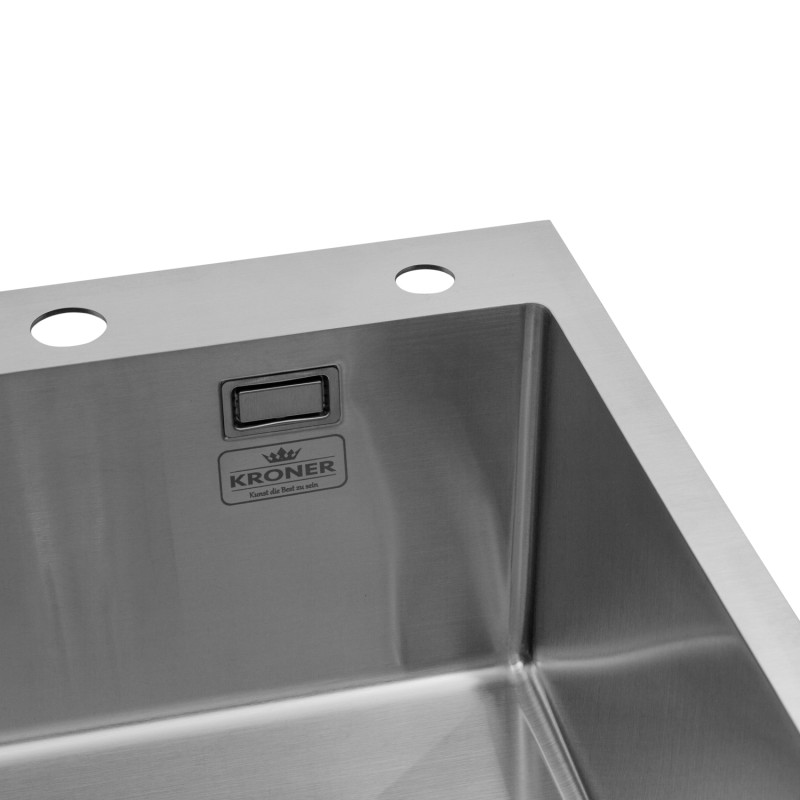 Набір 3 в 1 кухонна мийка Kroner KRP Gebürstet - 7848RHM + змішувач для кухні Kroner KRP Edelstahl Klassisch - ESG03917 + дозатор