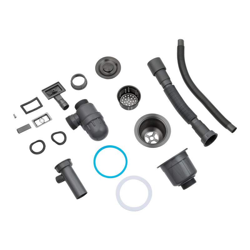Набір 3 в 1 кухонна мийка Kroner KRP Schwarze - 5843HM PVD + змішувач для кухні Kroner KRPё Edelstahl Klassisch - PVD03917 + дозатор