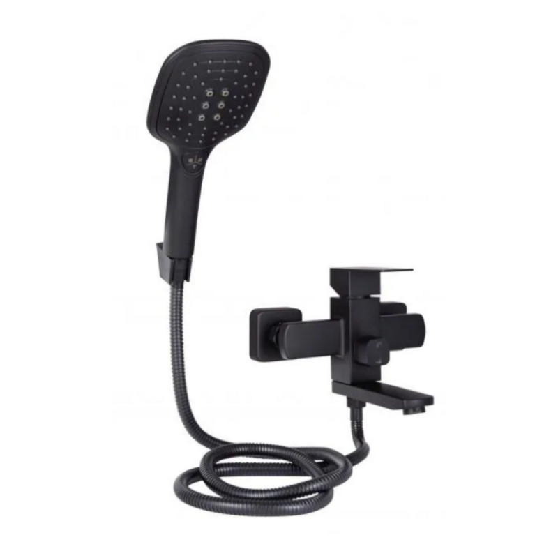 Набор 2 в 1 Смеситель для раковины Lidz Kubis Black + Смеситель для ванны Lidz Kubis 006 Black