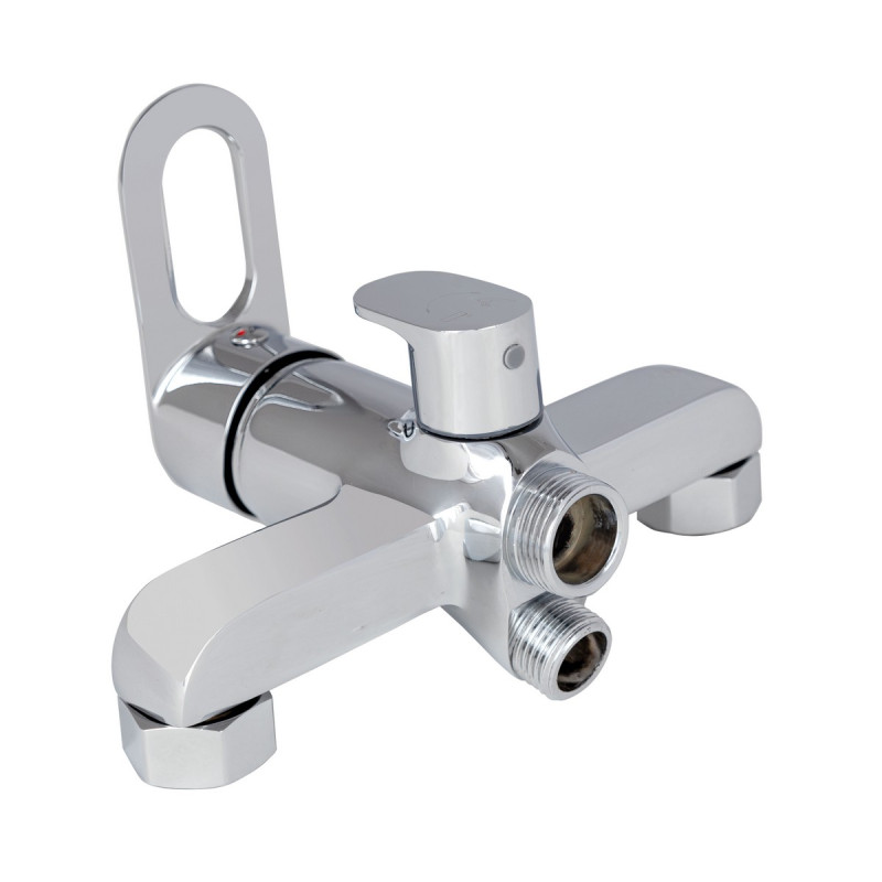 Набір 2 в 1 Змішувач для раковини Lidz Latwa Chrome + Змішувач для ванни Lidz Latwa 005 Chrome