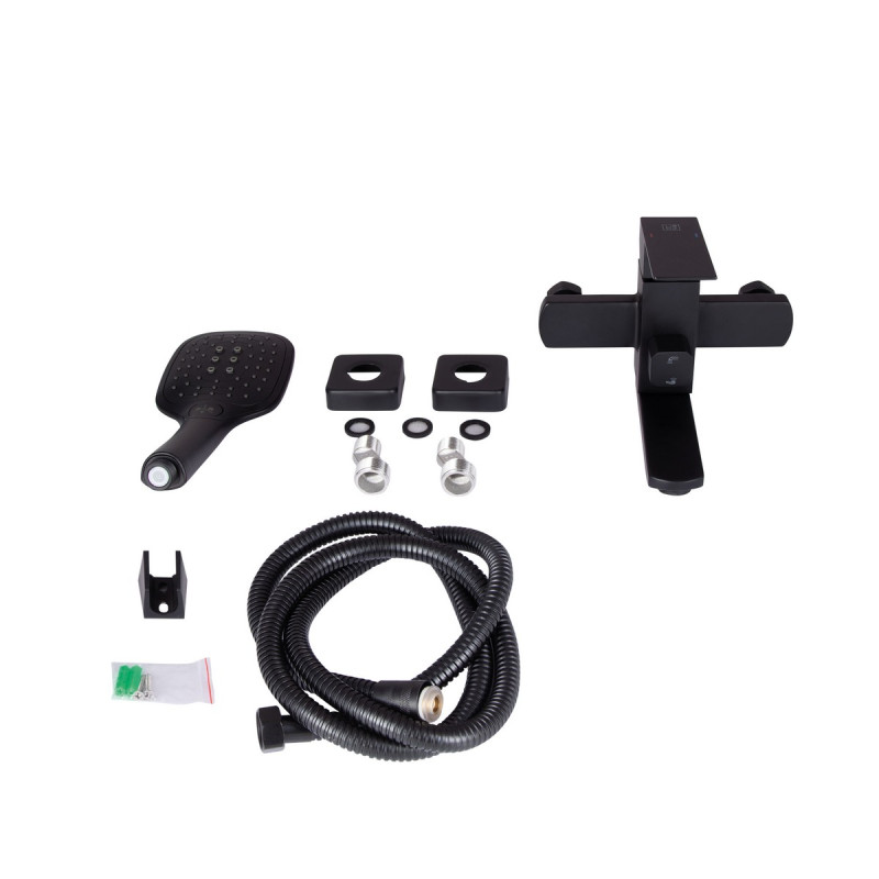 Набор 2 в 1 Смеситель для раковины Lidz Kubis Black + Смеситель для ванны Lidz Kubis 006 Black