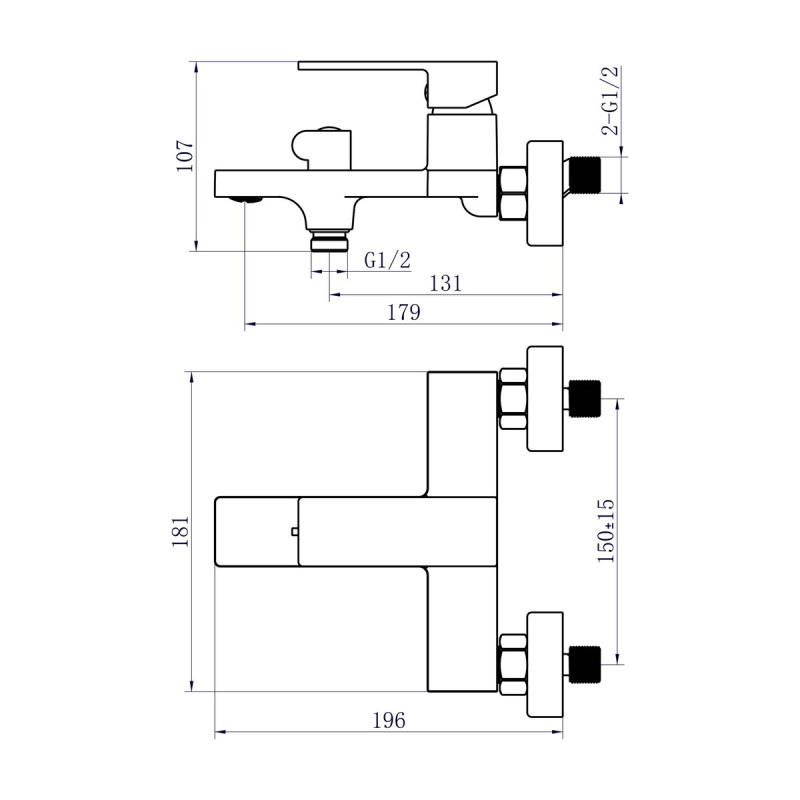 Набор 2 в 1 Qtap Gemini QTGEM270CRM45673 Chrome + Qtap Gemini QTGEM259CRM45681 Chrome