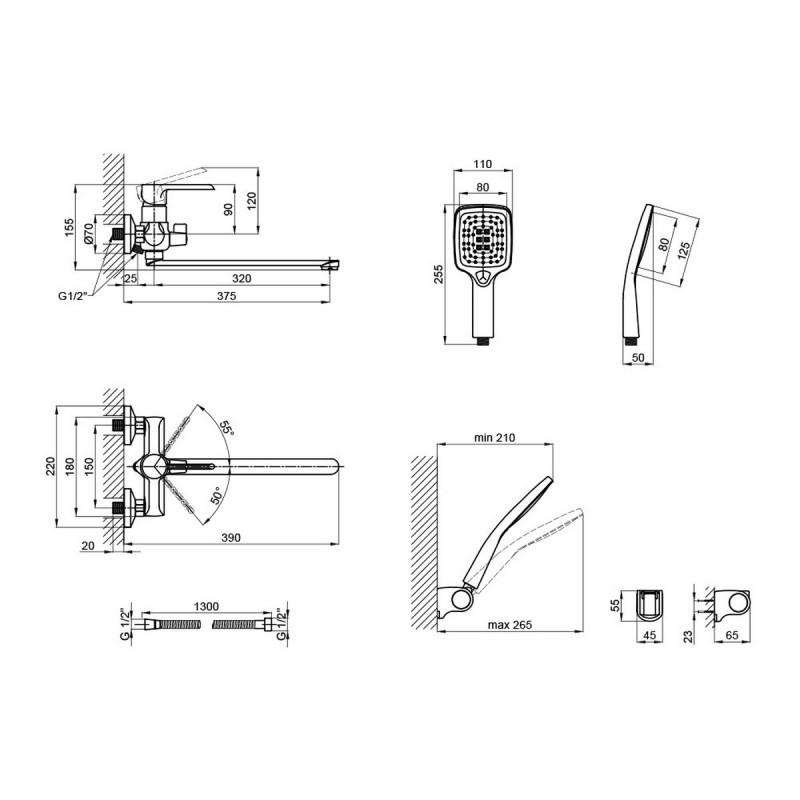 Набор 2 в 1 Qtap Grand QTGRA272CRM45670 Chrome + Qtap Grand QTGRACRM005 Chrome
