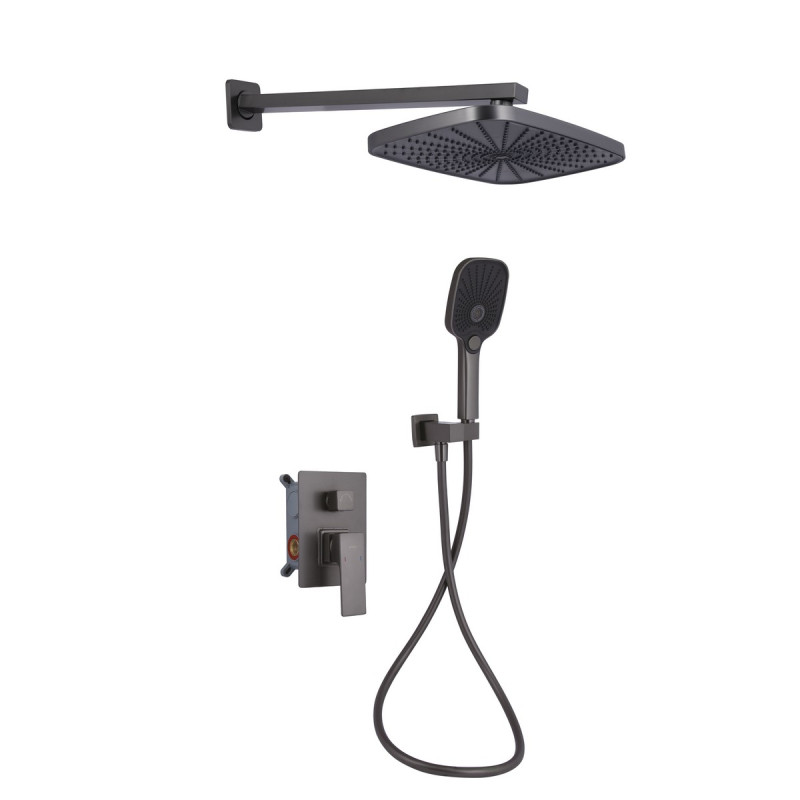 Набор 2 в 1 Qtap Gemini QTGEM273GMB45695 Gunmetal Black PVD + Qtap Gemini QTGEM113GMB45698 Gunmetal Black PVD