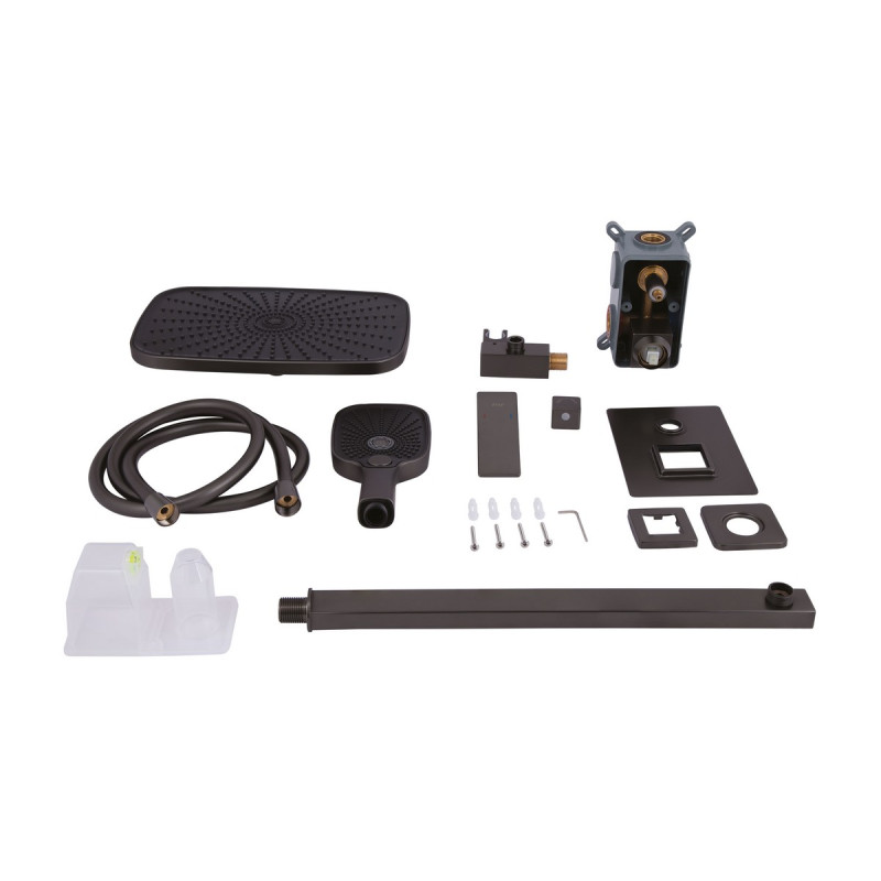 Набор 2 в 1 Qtap Gemini QTGEM273GMB45695 Gunmetal Black PVD + Qtap Gemini QTGEM113GMB45698 Gunmetal Black PVD