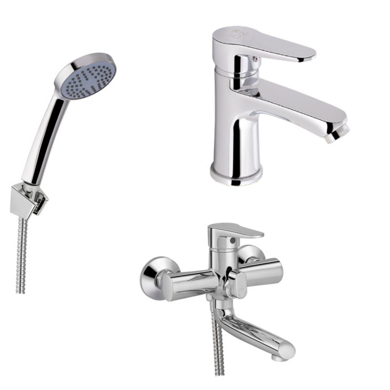 Набор 2 в 1 Смеситель для раковины Lidz Nicole Chrome + Смеситель для ванны Lidz Nicole 006 Chrome