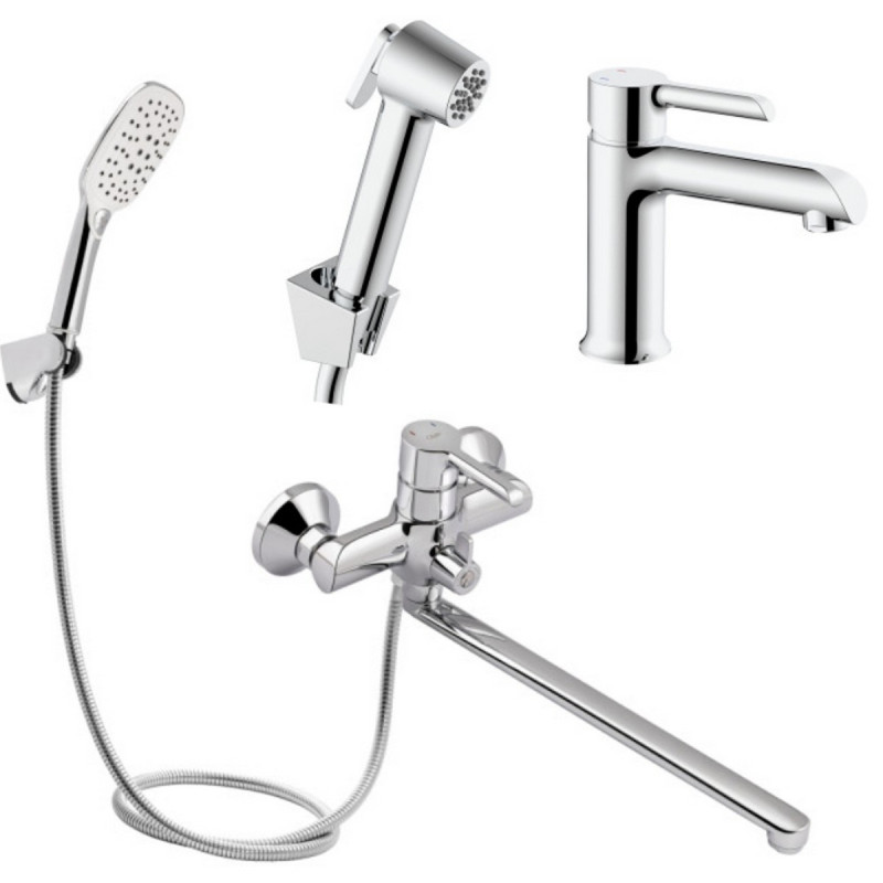 Набор 2 в 1 Qtap Grand QTGRA272CRM45670 Chrome + Qtap Grand QTGRACRM005 Chrome