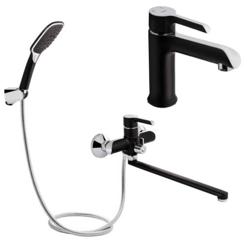 Набор 2 в 1 Qtap Grand QTGRABCR001F Black Matt + Qtap Grand QTGRABCR005 Chrome/Black