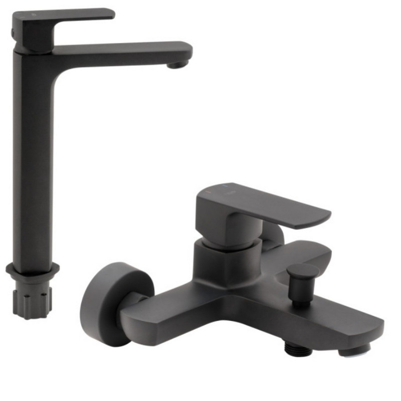 Набор 2 в 1 Qtap Lipno QTLIPNO1023H101CB Black Matt + Qtap Lipno QTNH3023101DCB Black Matt