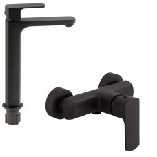 Набор 2 в 1 Qtap Lipno QTLIPNO1023H101CB Black Matt + Qtap Lipno QTLIPNO4023101CB Black Matt