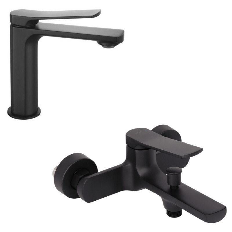 Набор 2 в 1 Qtap Slavonice 1042103B + Qtap Slavonice QTSLA259BLM45918 Black Matt