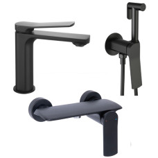 Набор 3 в 1 Qtap Slavonice 1042103B + Qtap Slavonice QTSLA266BLM45908 Black Matt + Qtap Slavonice QTSLA262BLM45917 Black Matt
