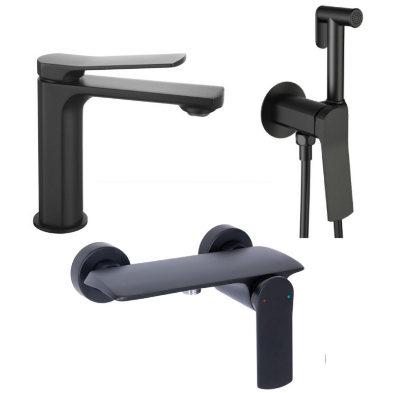 Набор 3 в 1 Qtap Slavonice 1042103B + Qtap Slavonice QTSLA266BLM45908 Black Matt + Qtap Slavonice QTSLA262BLM45917 Black Matt