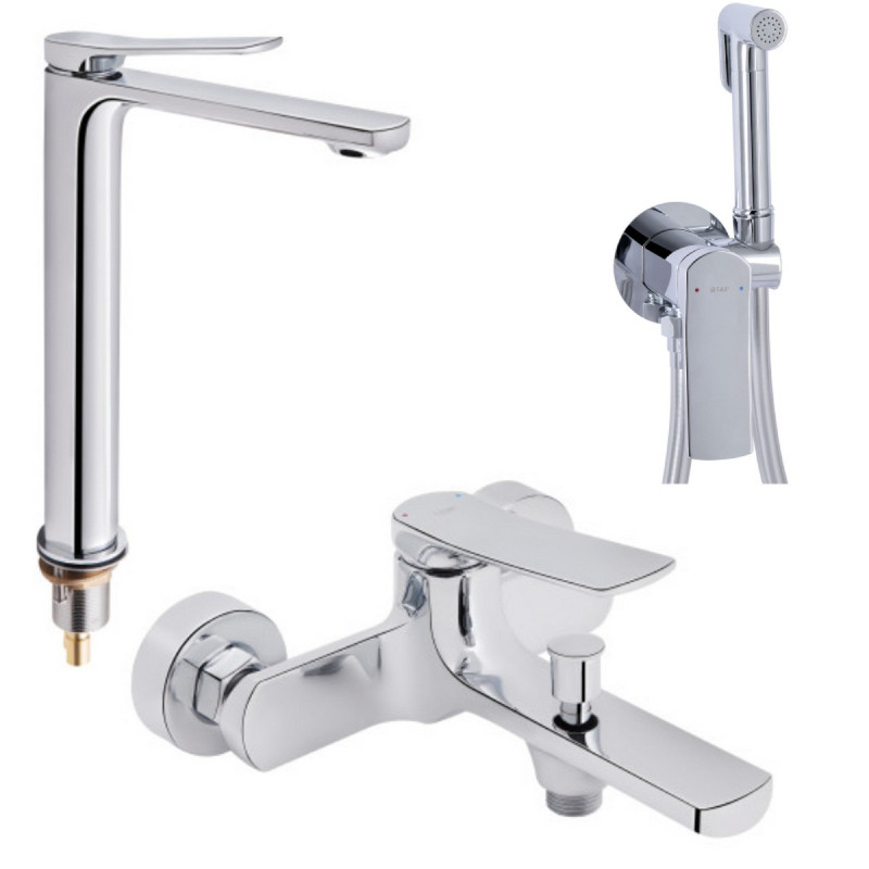 Набор 3 в 1 Qtap Slavonice QTSLV10H42103C Chrome + Qtap Slavonice QTSLV3042103DC Chrome + Qtap Slavonice QTSLA262CRM45915 Chrome