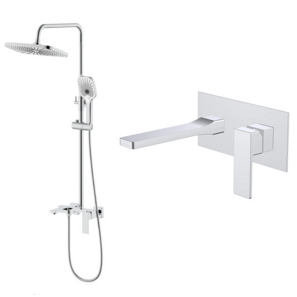 Набор 2 в 1 Qtap Gemini QTGEM273CRM45693 Chrome + Qtap Gemini QTGEM111CRM45685 Chrome