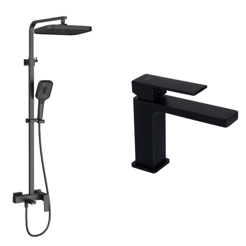 Набор 2 в 1 Qtap Gemini QTGEM270BLM45674 Black Matt + Qtap Gemini 51103KNG