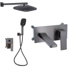 Набор 2 в 1 Qtap Gemini QTGEM273GMB45695 Gunmetal Black PVD + Qtap Gemini QTGEM113GMB45698 Gunmetal Black PVD