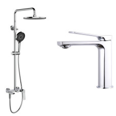 Набор 2 в 1 Qtap Slavonice QTSLV1042103C Chrome + Qtap Slavonice QTSLA111CRM45909 Chrome
