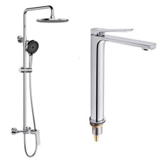 Набор 2 в 1 Qtap Slavonice QTSLV10H42103C Chrome + Qtap Slavonice QTSLA110CRM45912 Chrome