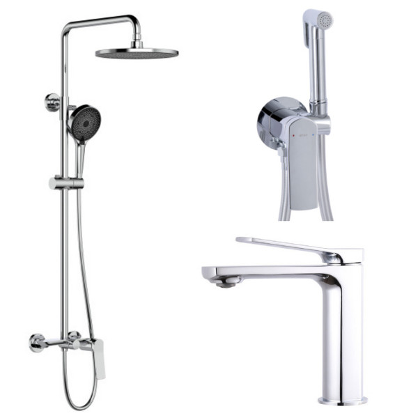 Набор 3 в 1 Qtap Slavonice QTSLV1042103C Chrome + Qtap Slavonice QTSLA110CRM45912 Chrome + Qtap Slavonice QTSLA262CRM45915 Chrome