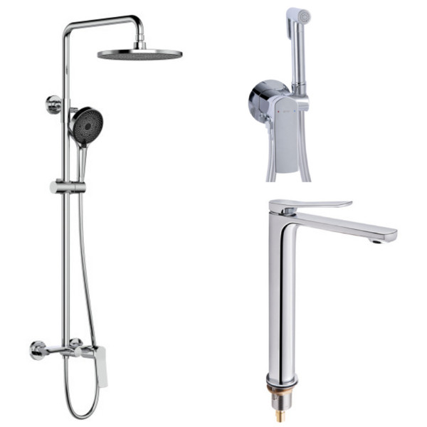 Набор 3 в 1 Qtap Slavonice QTSLV10H42103C Chrome + Qtap Slavonice QTSLA110CRM45912 Chrome + Qtap Slavonice QTSLA262CRM45915 Chrome