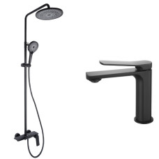 Набір 2 в 1 Qtap Slavonice QTSLA1042103B Black Matt + Qtap Slavonice QTSLA111BLM45906 Black Matt
