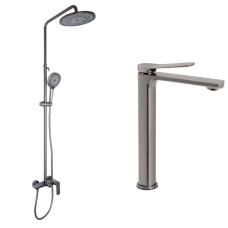 Набор 2 в 1 Qtap Slavonice QTSLA269GMB45925 Gunmetal Black PVD + Qtap Slavonice QTSLA110GMB45913 Gunmetal Black PVD