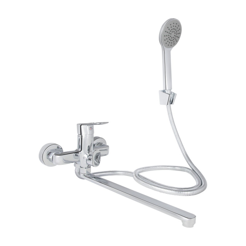 Набір 2 в 1 Змішувач для раковини Lidz Latwa Chrome + Змішувач для ванни Lidz Latwa 005 Chrome