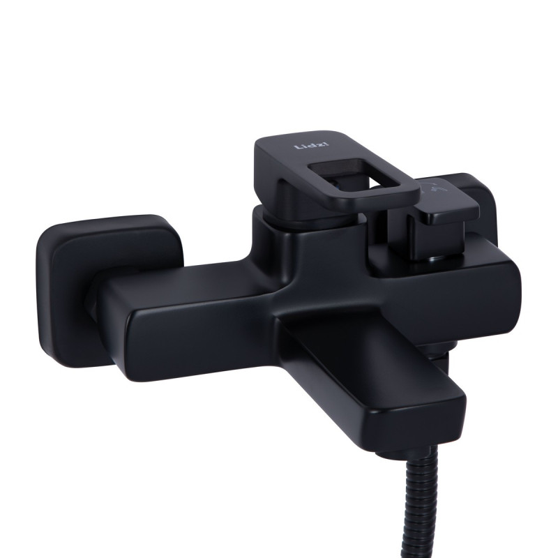 Набір 2 в 1 Змішувач для раковини Lidz Wawel Black + Змішувач для ванни Lidz Wawel 006 Black