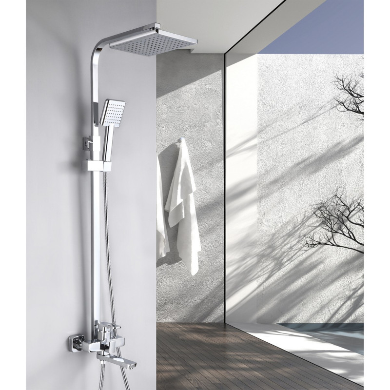 Набор 2 в 1 Смеситель для раковины Lidz Wawel Chrome + Душевая система Lidz Wawel 1030 Chrome