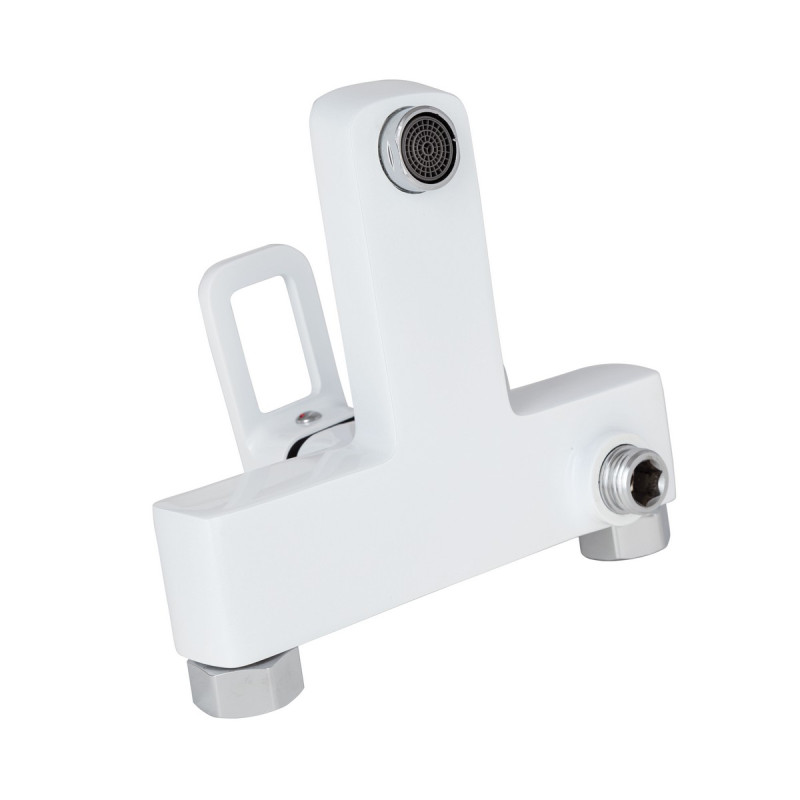 Набір 2 в 1 Змішувач для раковини Lidz Wawel White + Змішувач для ванни Lidz Wawel 006 White