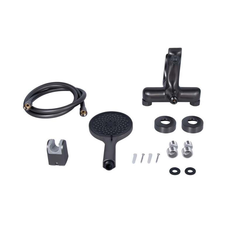Набір 2 в 1 Qtap Vlasta New QTVLA270GMB45641 Gunmetal Black PVD + Qtap Vlasta New QTVLA259GMB45643 Gunmetal Black PVD