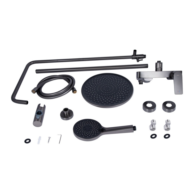 Набор 2 в 1 Qtap Vlasta New QTVLA270GMB45641 Gunmetal Black PVD + Qtap Vlasta New QTVLA111GMB45651 Gunmetal Black PVD