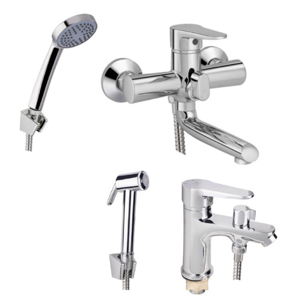 Набор 2 в 1 Смеситель для раковины Lidz Nicole Chrome + Смеситель для ванны Lidz Nicole 006 Chrome