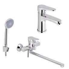 Набор 2 в 1 Смеситель для раковины Lidz Nicole Chrome + Смеситель для ванны Lidz Nicole 005 Chrome